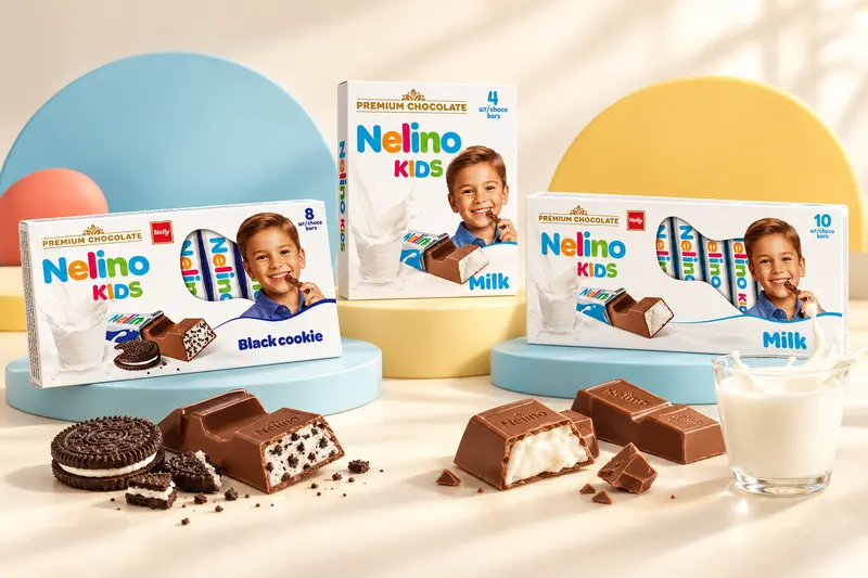 Nelino Kids — kolekcija čokolada u originalnim pakovanjima